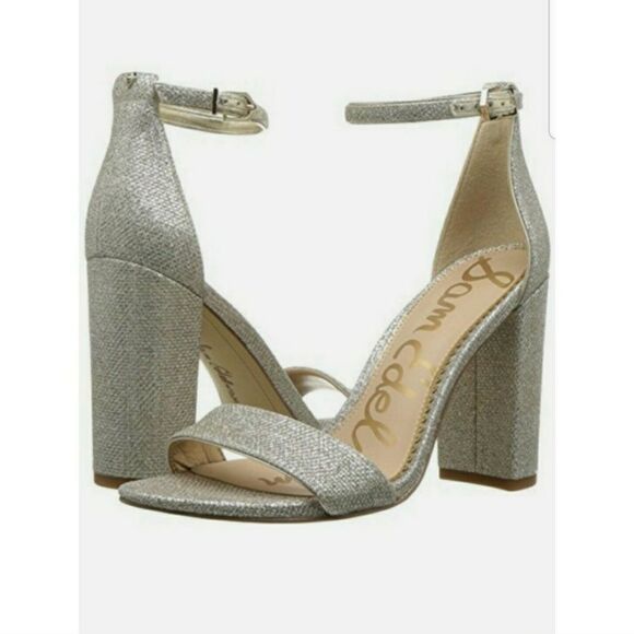 Sam Edelman Yaro Silver Strappy Block Heel Size 8.5 - Picture 11 of 11